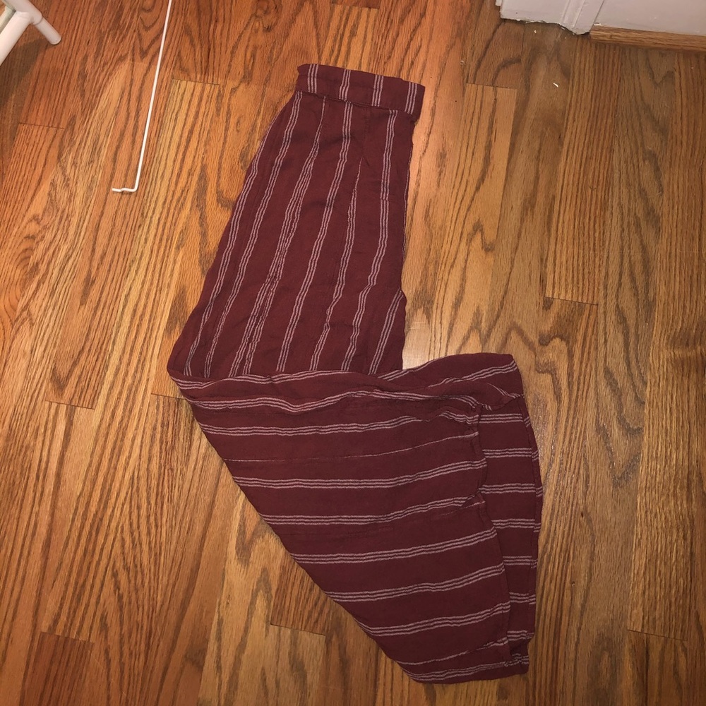 Burnt sienna and white striped float pants